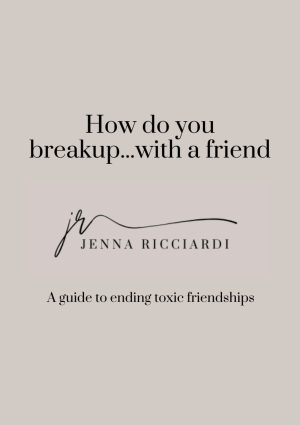 How do you deal with breaking up….with a friend?